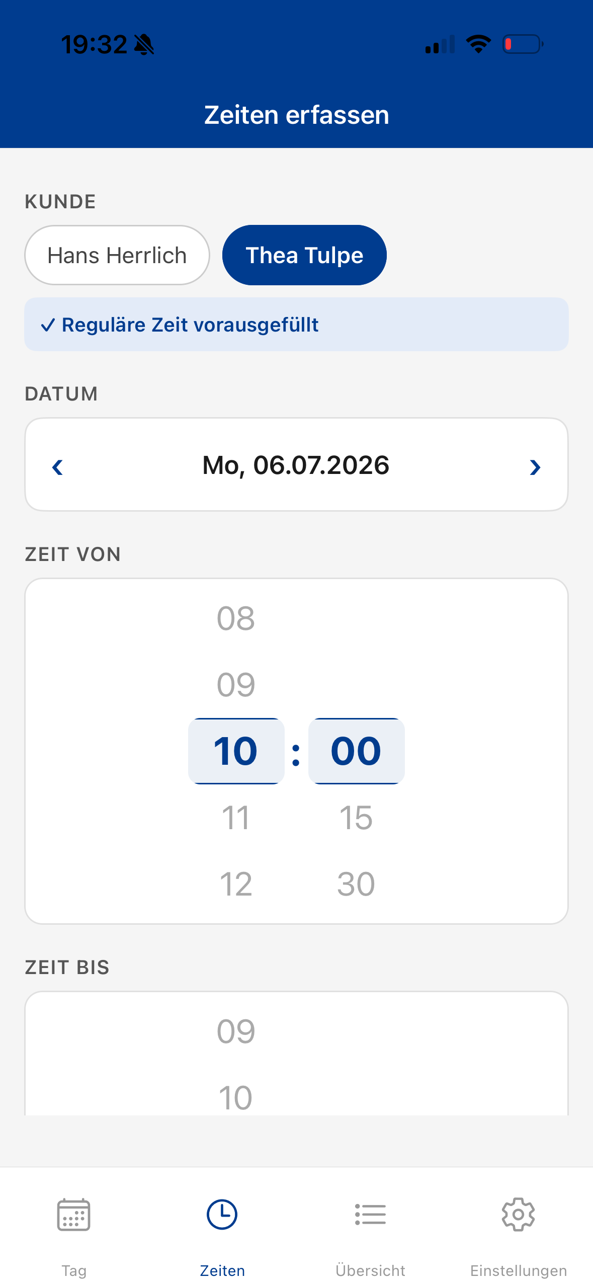 Zeiträder zum Anpassen der Zeit